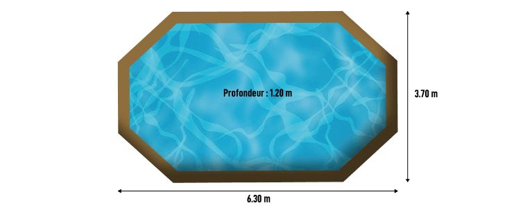 Dimensions de la piscine composite Monceau